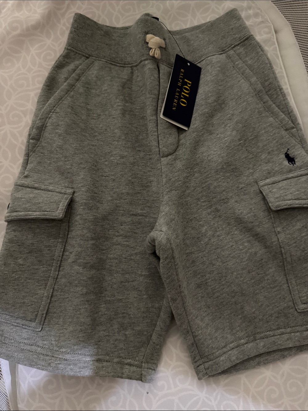 Polo by Ralph Lauren Grey Cargo Sweat Shorts with Polo Pony
